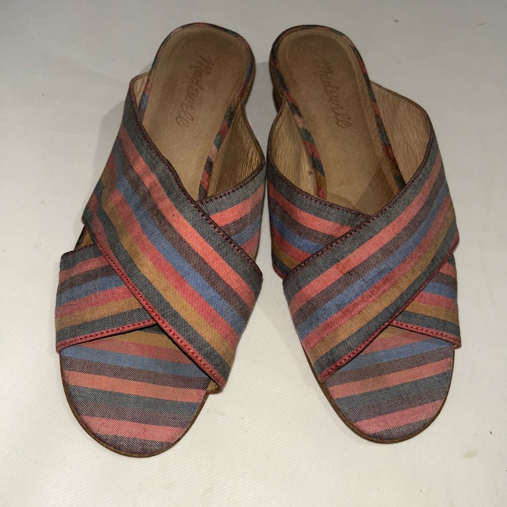Madewell the Ruthie crisscross striped mules - Picture 5 of 11